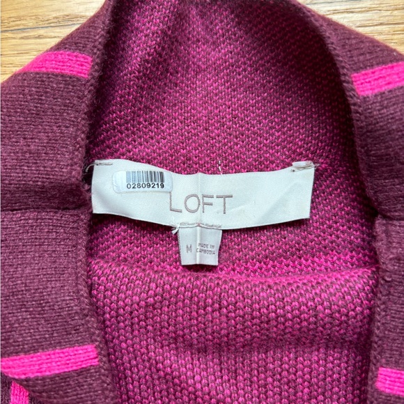 Loft Windowpane Mock Neck Tunic Sweater Size M - Picture 3 of 3